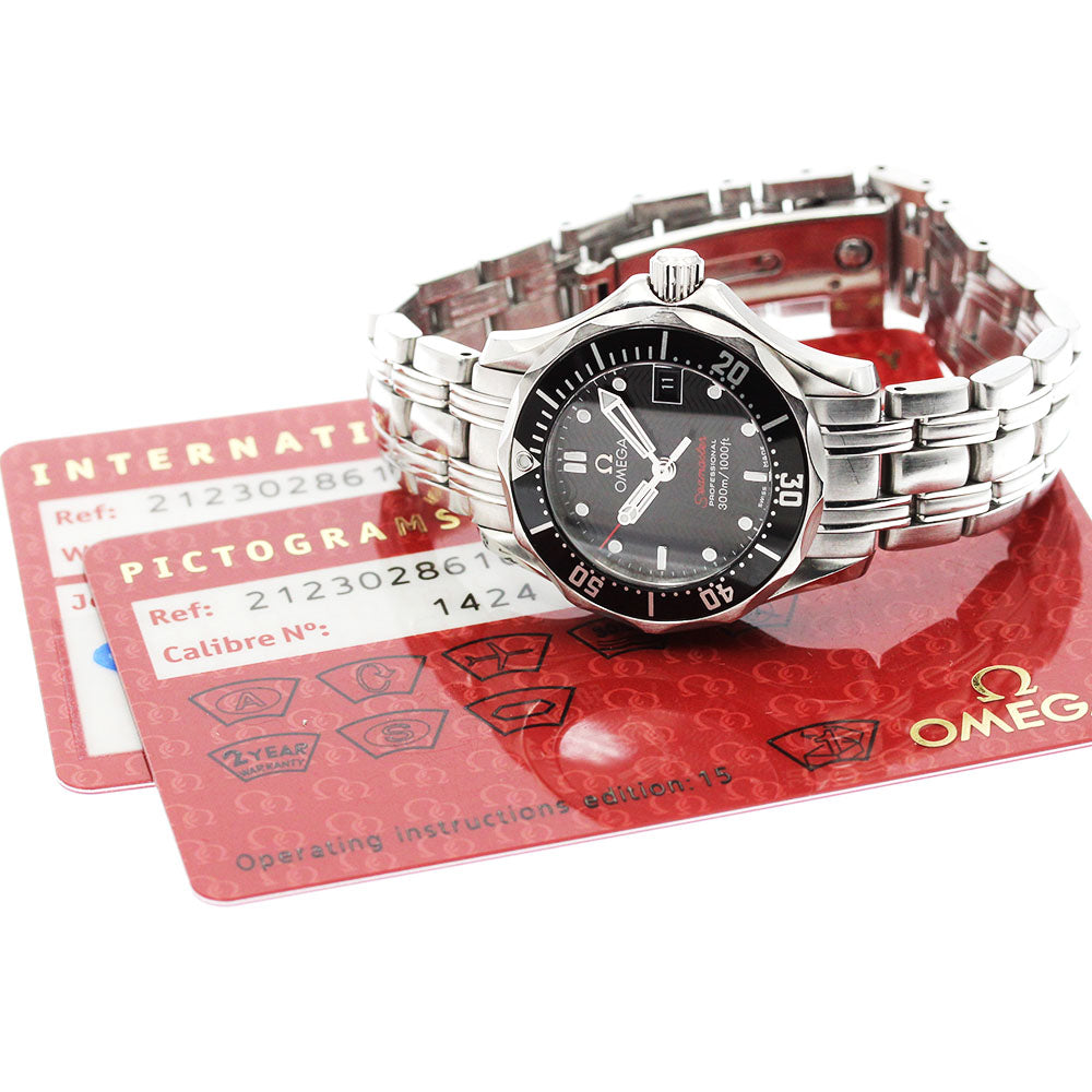 OMEGA 212.30.28.61.01.001 Seamaster 300 Date Quartz Ladies Watch with Warranty Card