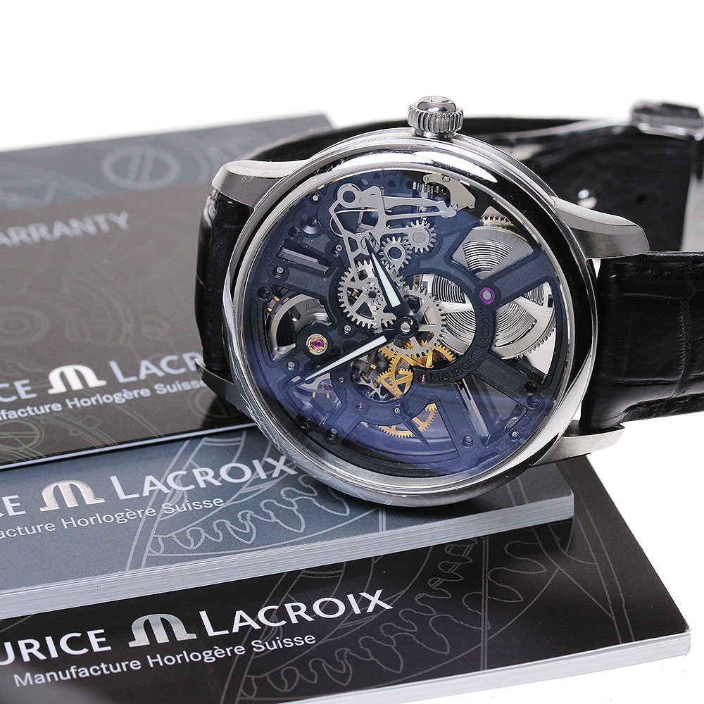 MAURICE LACROIX MP7228-SS001-000 Masterpiece Skeleton Automatic Men's Watch with Warranty