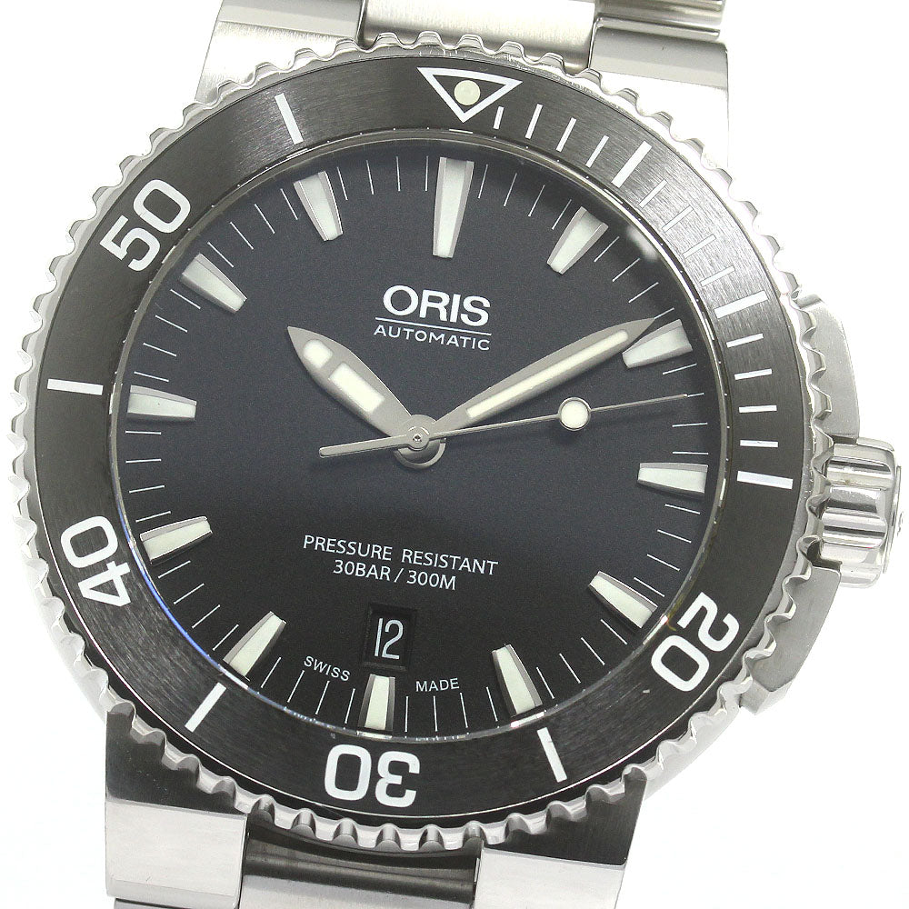 ORIS 7653 Aquis Date Automatic Men's Watch Excellent Condition with Box and Warranty Card