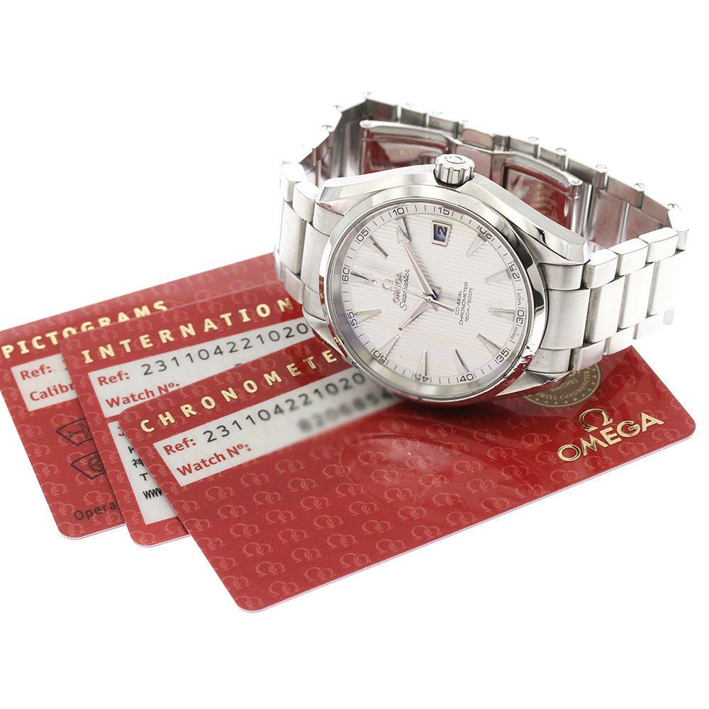 OMEGA 231.10.42.21.02.001 Seamaster Aqua Terra Date Co-Axial Automatic Men's Watch with Warranty Card