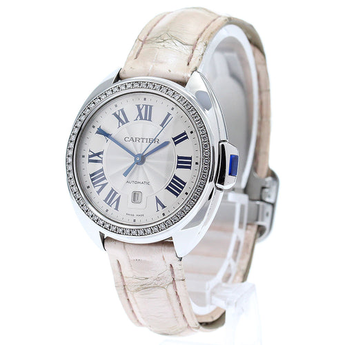 CARTIER W4CL0005 Cle de Date Diamond Bezel Automatic Women's Watch