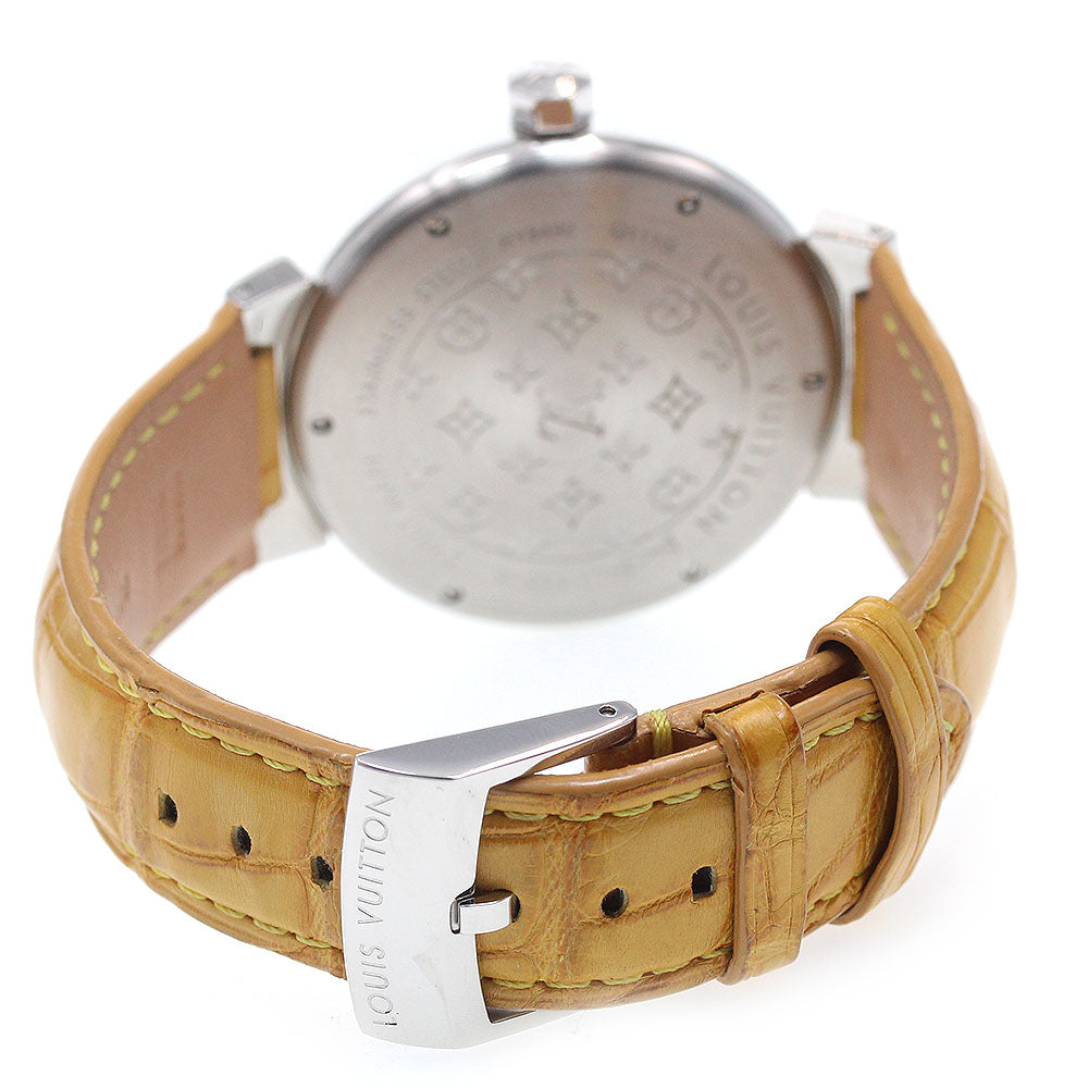 LOUIS VUITTON Q111G Tambour Date Lug Diamond Quartz Men's Watch