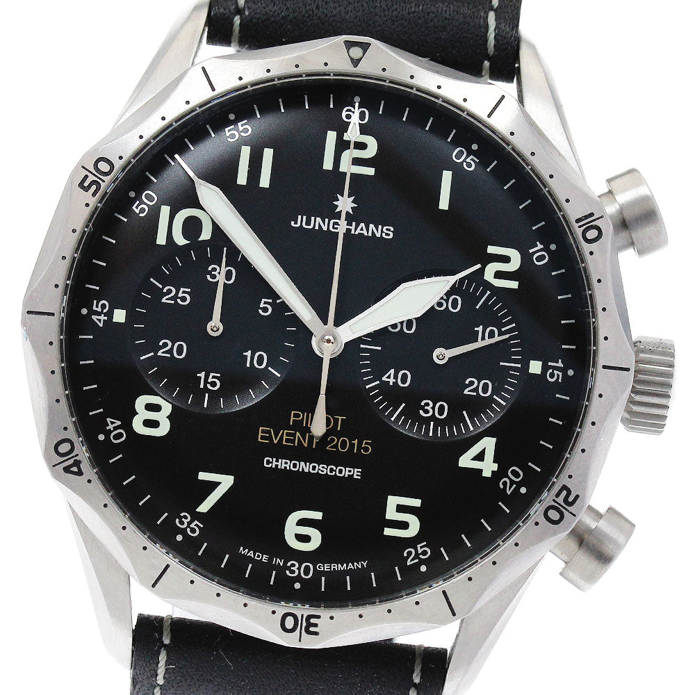 JUNGHANS 027/3592.00 Meister Pilot Chronograph Automatic Men's Watch (Good Condition)