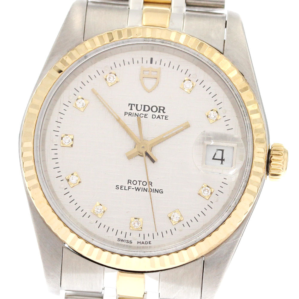 TUDOR 74033 Prince Date 10P Diamond Yellow Gold Combination Caliber 2824-2 Automatic Men's Watch - Excellent Condition