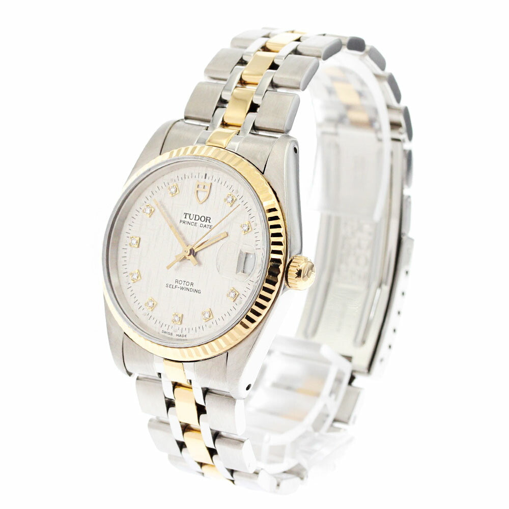 TUDOR 74033 Prince Date 10P Diamond Yellow Gold Combination Caliber 2824-2 Automatic Men's Watch - Excellent Condition