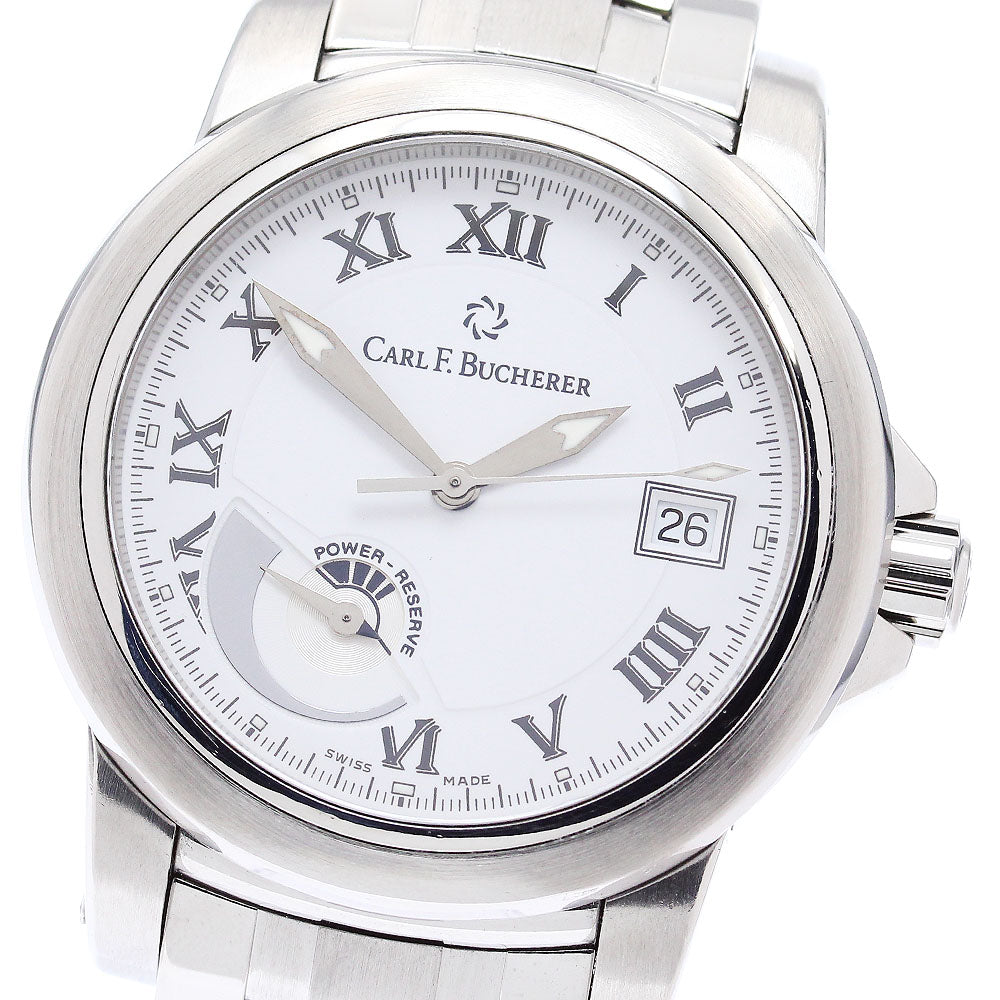 CARL F.BUCHERER 00.10616.08.21.21 Patravi Power Reserve Date Automatic Men's Watch Excellent Condition