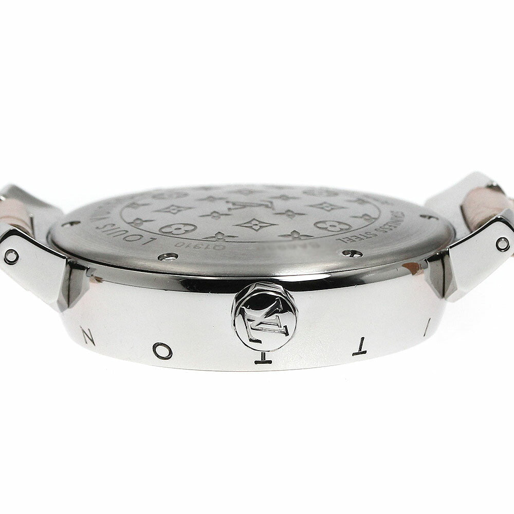 LOUIS VUITTON Q1310 Tambour MM Diamond Lug Quartz Women's Watch Excellent Condition with Box and Warranty Card