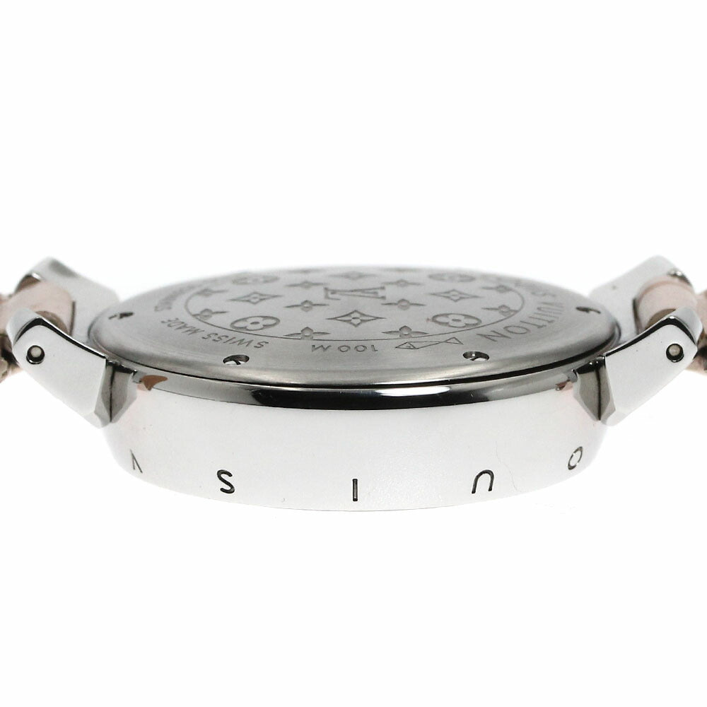 LOUIS VUITTON Q1310 Tambour MM Diamond Lug Quartz Women's Watch Excellent Condition with Box and Warranty Card