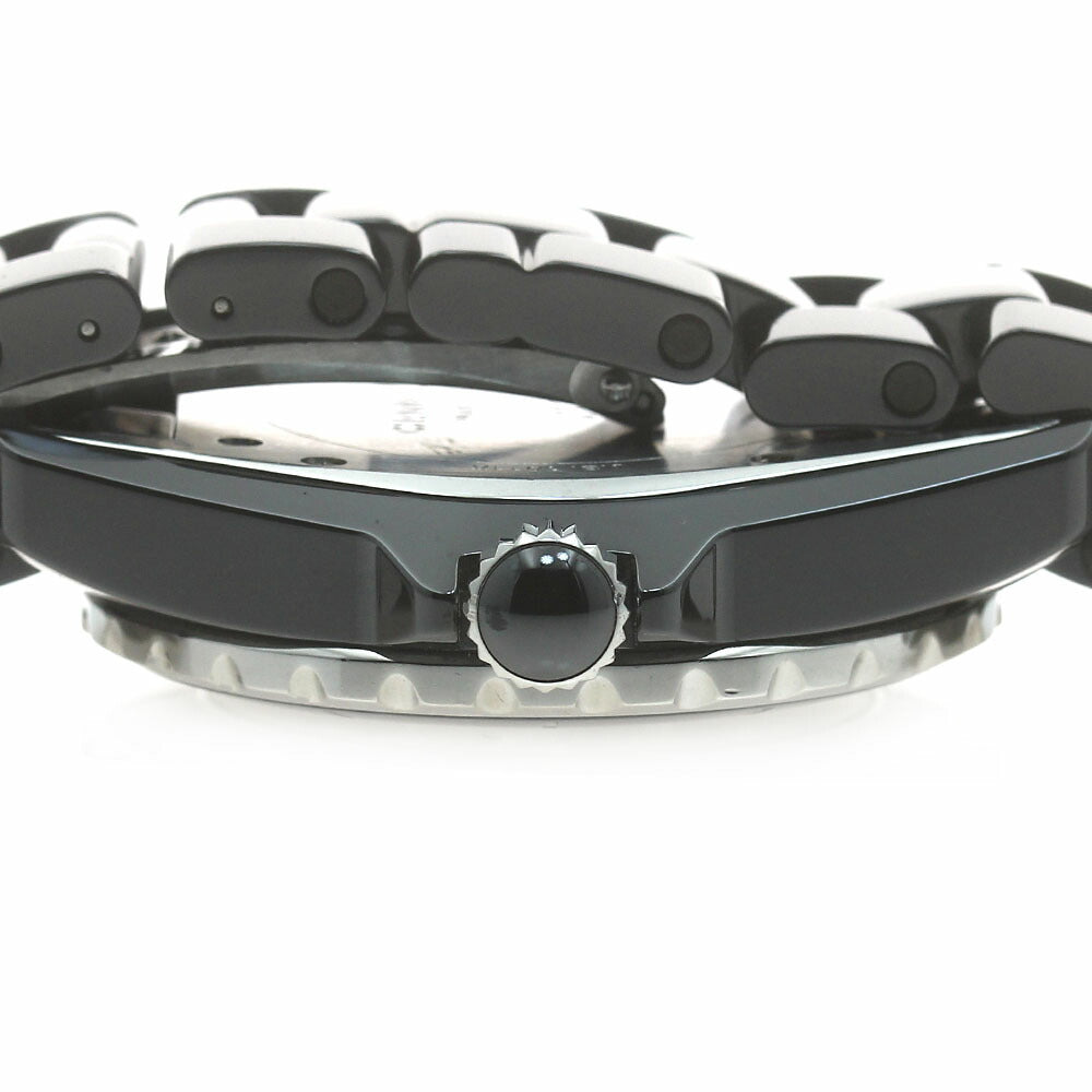 CHANEL H2124 J12 Date Black Ceramic 11P Diamond Quartz Men's Watch (Good Condition)