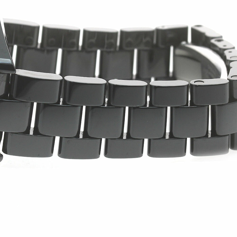 CHANEL H2124 J12 Date Black Ceramic 11P Diamond Quartz Men's Watch (Good Condition)