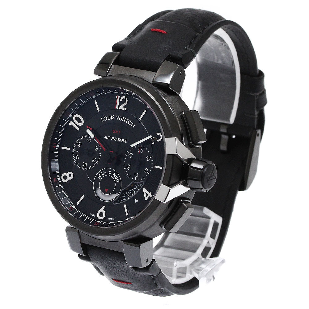 LOUIS VUITTON Q10580 Tambour Evolution GMT Chronograph Automatic Men's Watch with Box and Warranty Card