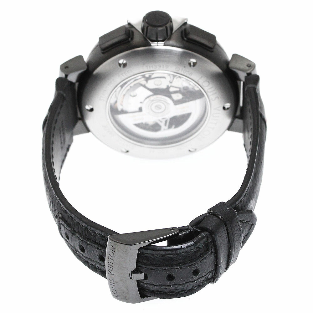 LOUIS VUITTON Q10580 Tambour Evolution GMT Chronograph Automatic Men's Watch with Box and Warranty Card