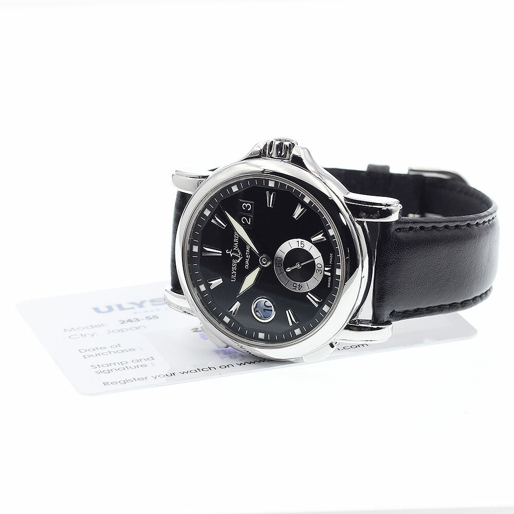 Ulysse Nardin 243-55 Dual Time Small Seconds Automatic Men's Watch with Warranty Card