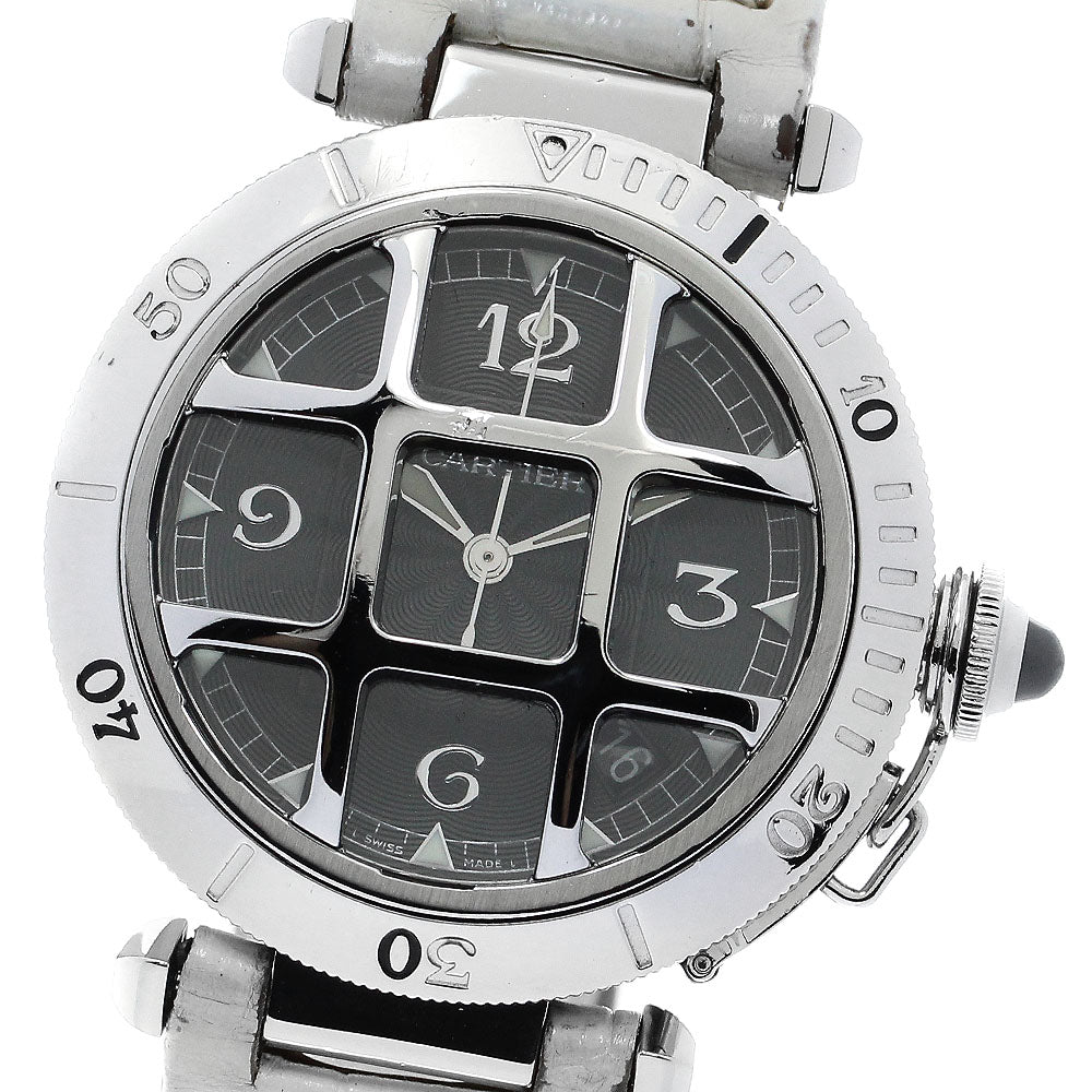CARTIER W3106255 Pasha 38 N950 Convex Grid PT Bezel Automatic Men's Watch