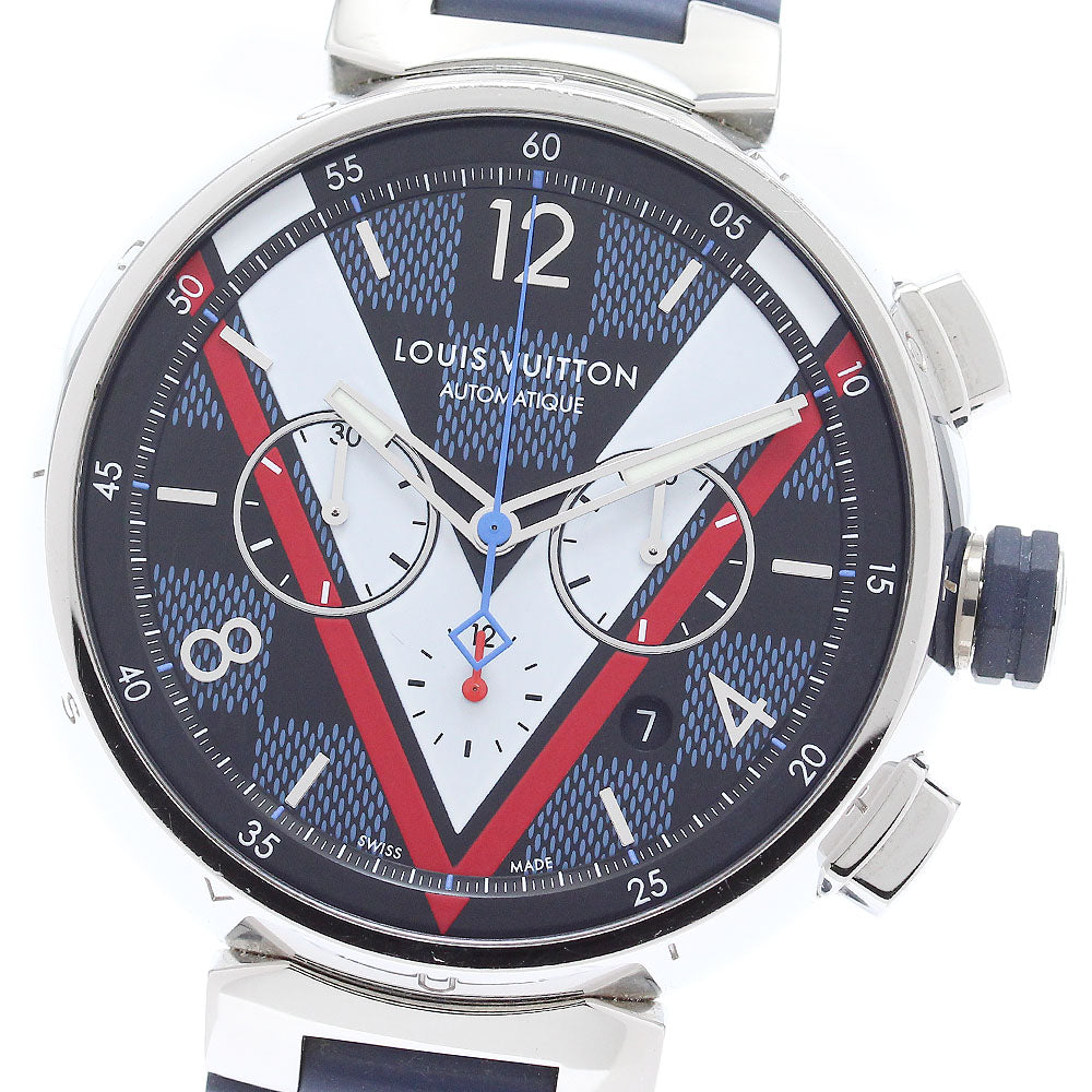 LOUIS VUITTON QA076Z Tambour Damier Cobalt V Automatic Men's Watch