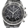 CHANEL H0940 J12 41MM Black Ceramic Chronograph Automatic Men's Watch with Warranty Card