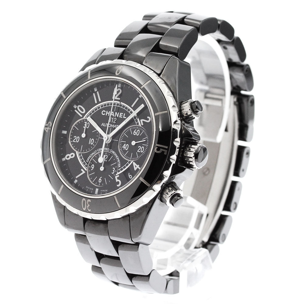 CHANEL H0940 J12 41MM Black Ceramic Chronograph Automatic Men's Watch with Warranty Card