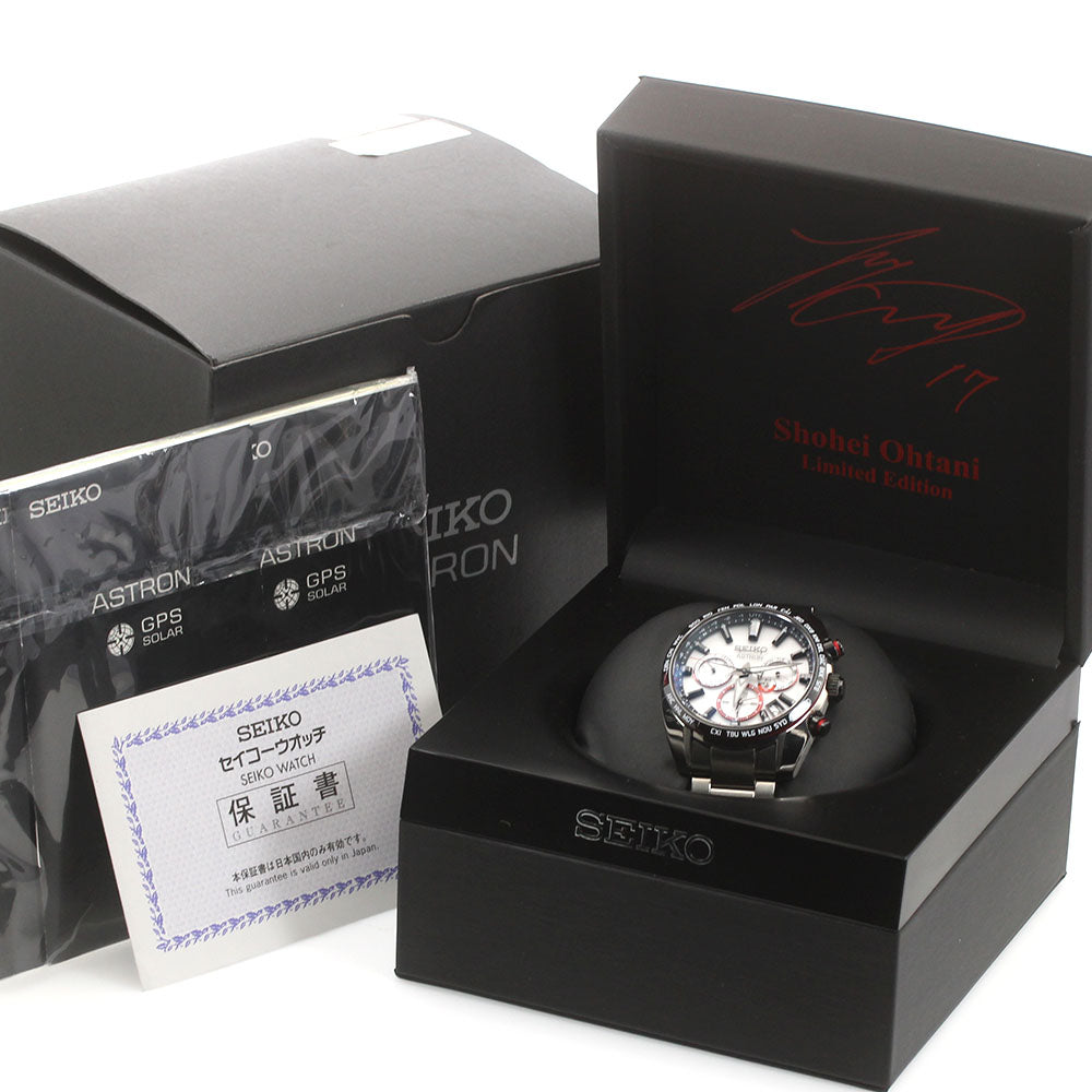 SEIKO SBXC081/5X53-0BE0 Astron Shohei Ohtani Limited Edition Limited to 1700 Pieces Solar Powered Radio Controlled Men's Watch Excellent Condition with Box and Warranty.
