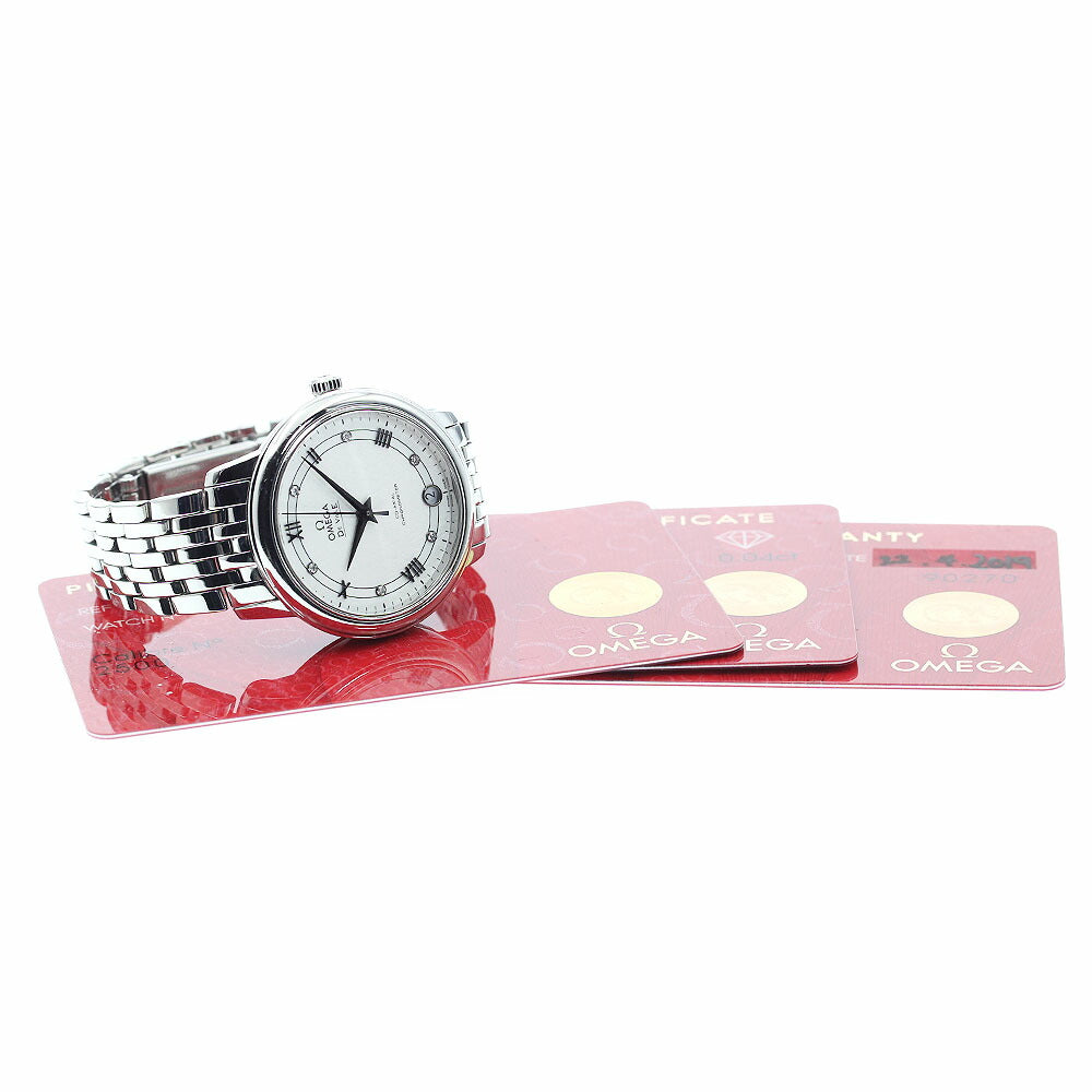 OMEGA 424.10.33.20.52.002 De Ville Prestige 6-Diamond Quartz Ladies Watch with Warranty