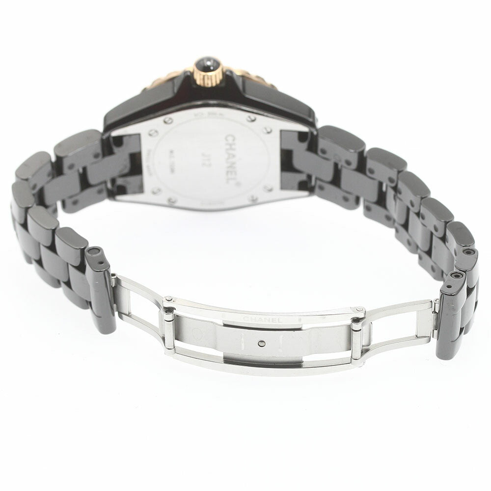 CHANEL H2543 J12 33MM Black Ceramic 11P Diamond YG Bezel Quartz Ladies