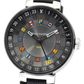 LOUIS VUITTON QA097 Tambour Moon Dual Time GMT Quartz Men's Watch Excellent Condition