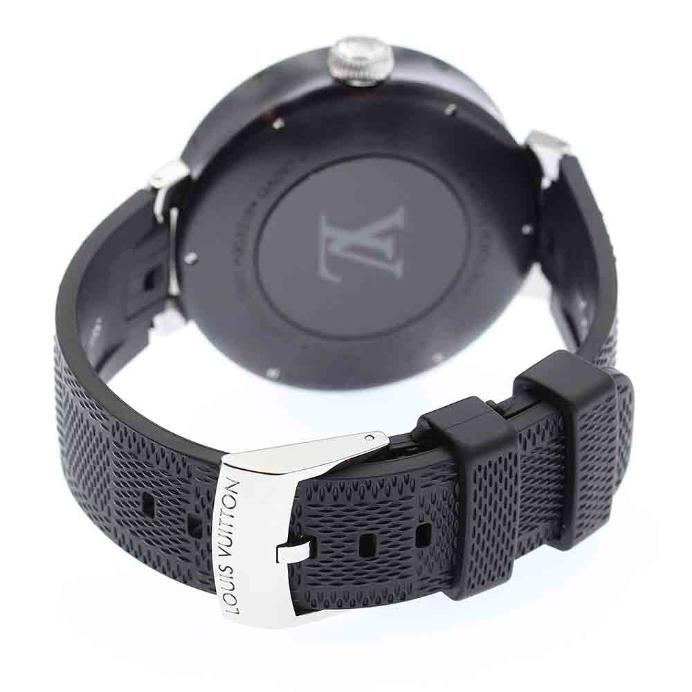 LOUIS VUITTON QA097 Tambour Moon Dual Time GMT Quartz Men's Watch Excellent Condition