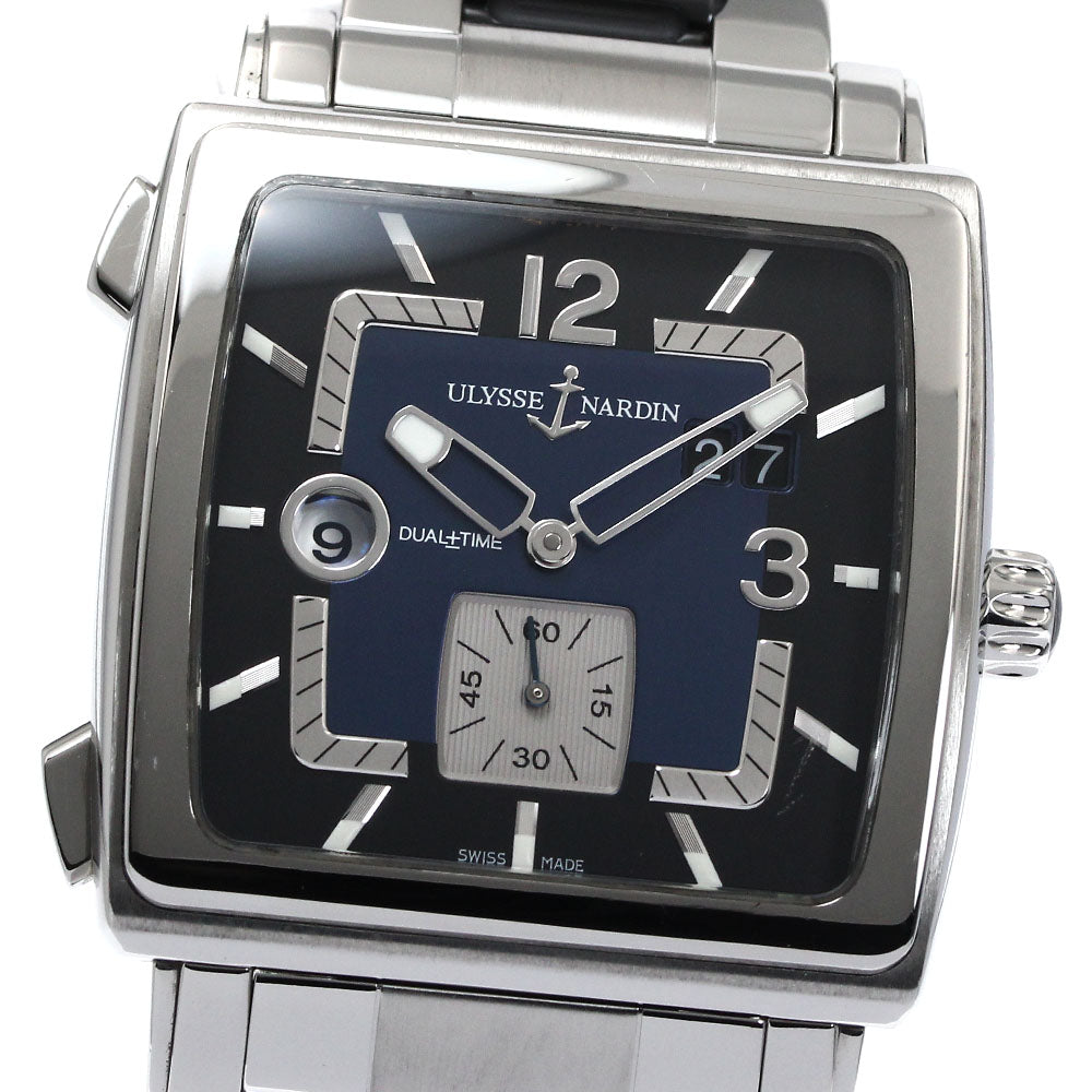 Ulysse Nardin 243-92 Quadrato Dual Time Date Automatic Men's Watch (Good Condition)