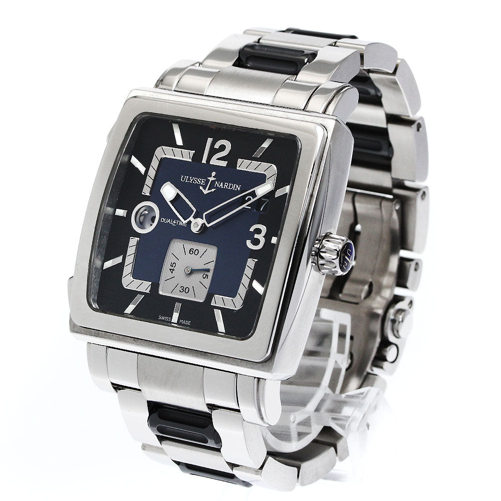Ulysse Nardin 243-92 Quadrato Dual Time Date Automatic Men's Watch (Good Condition)
