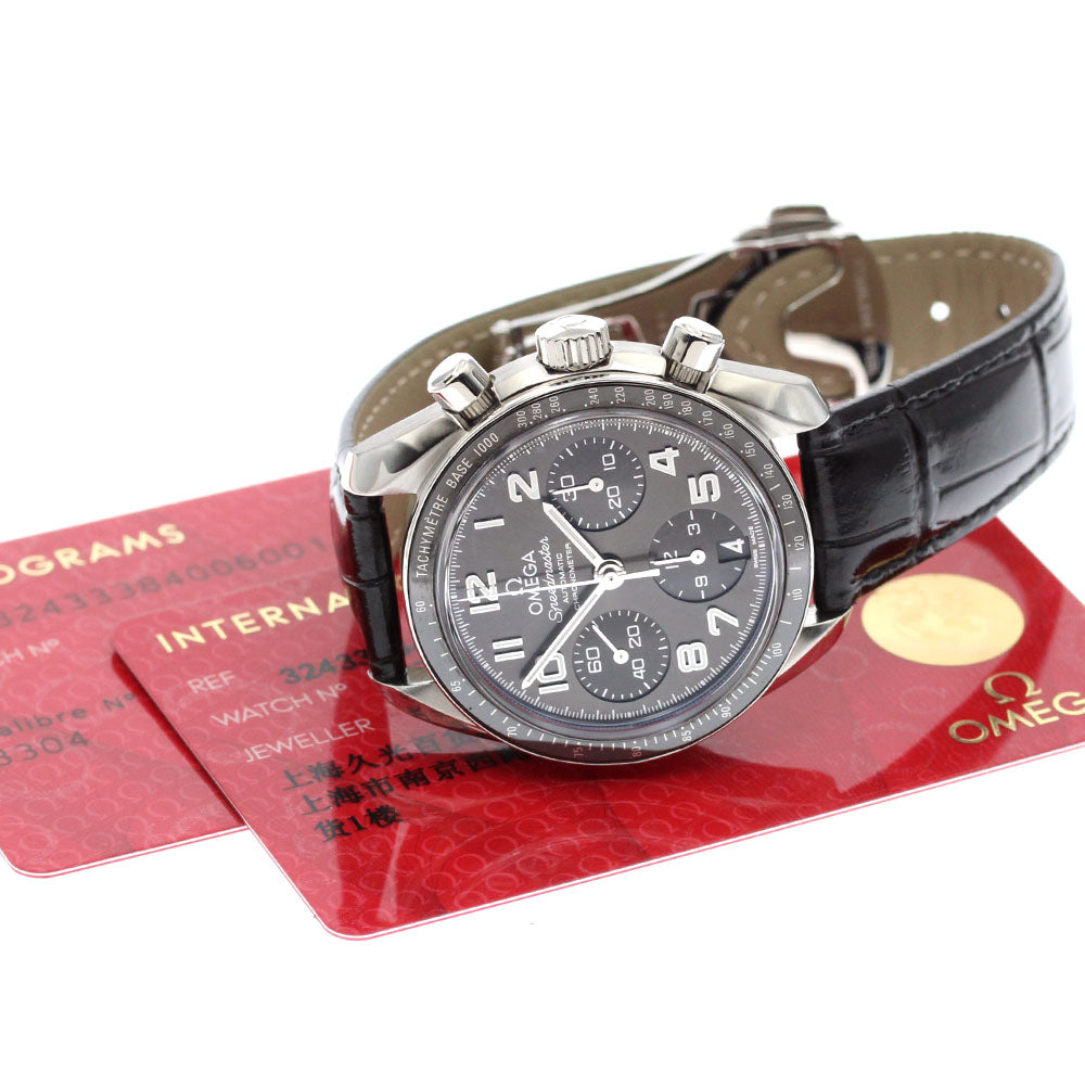 OMEGA 324.33.38.40.06.001 Speedmaster Chronograph Date Automatic Ladies' Watch Excellent Condition with Warranty.