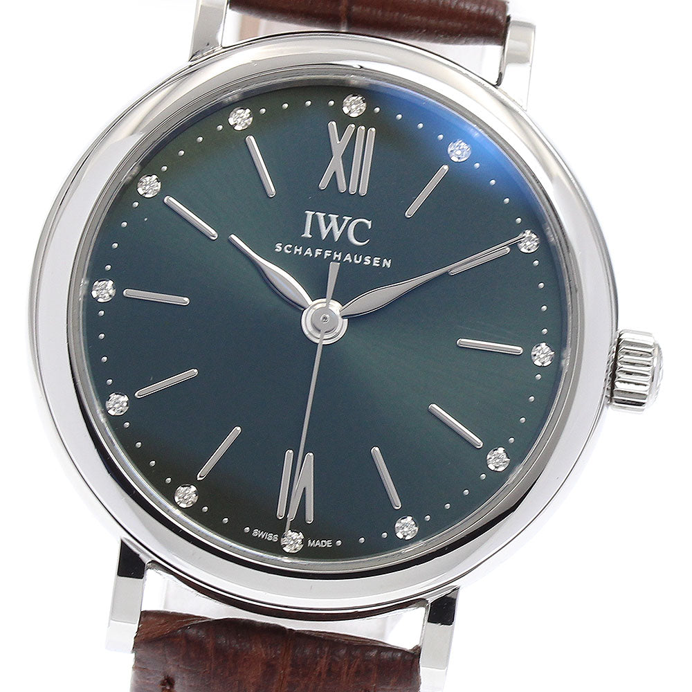 IWC SCHAFFHAUSEN IW357405 Portofino Automatic 34 12P Diamond Automatic Women's Watch Excellent Condition with Warranty Card