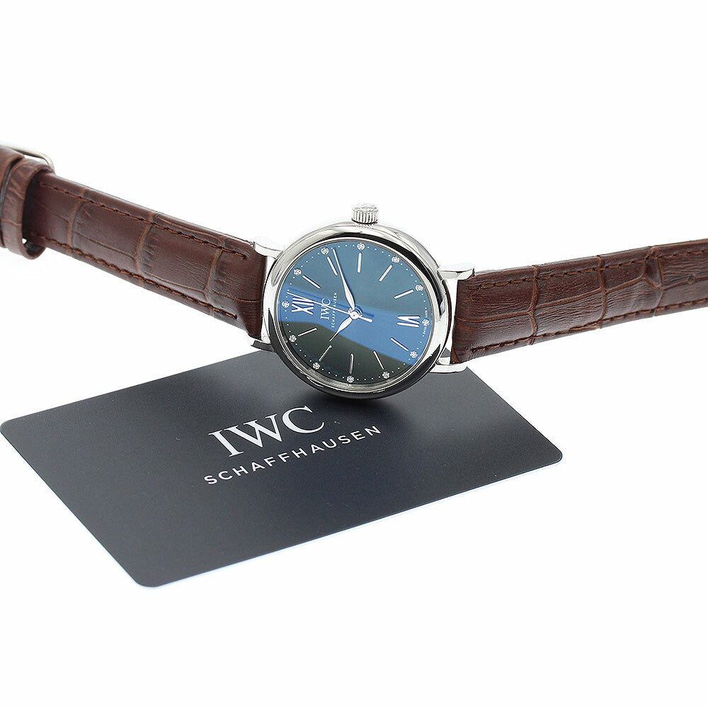 IWC SCHAFFHAUSEN IW357405 Portofino Automatic 34 12P Diamond Automatic Women's Watch Excellent Condition with Warranty Card