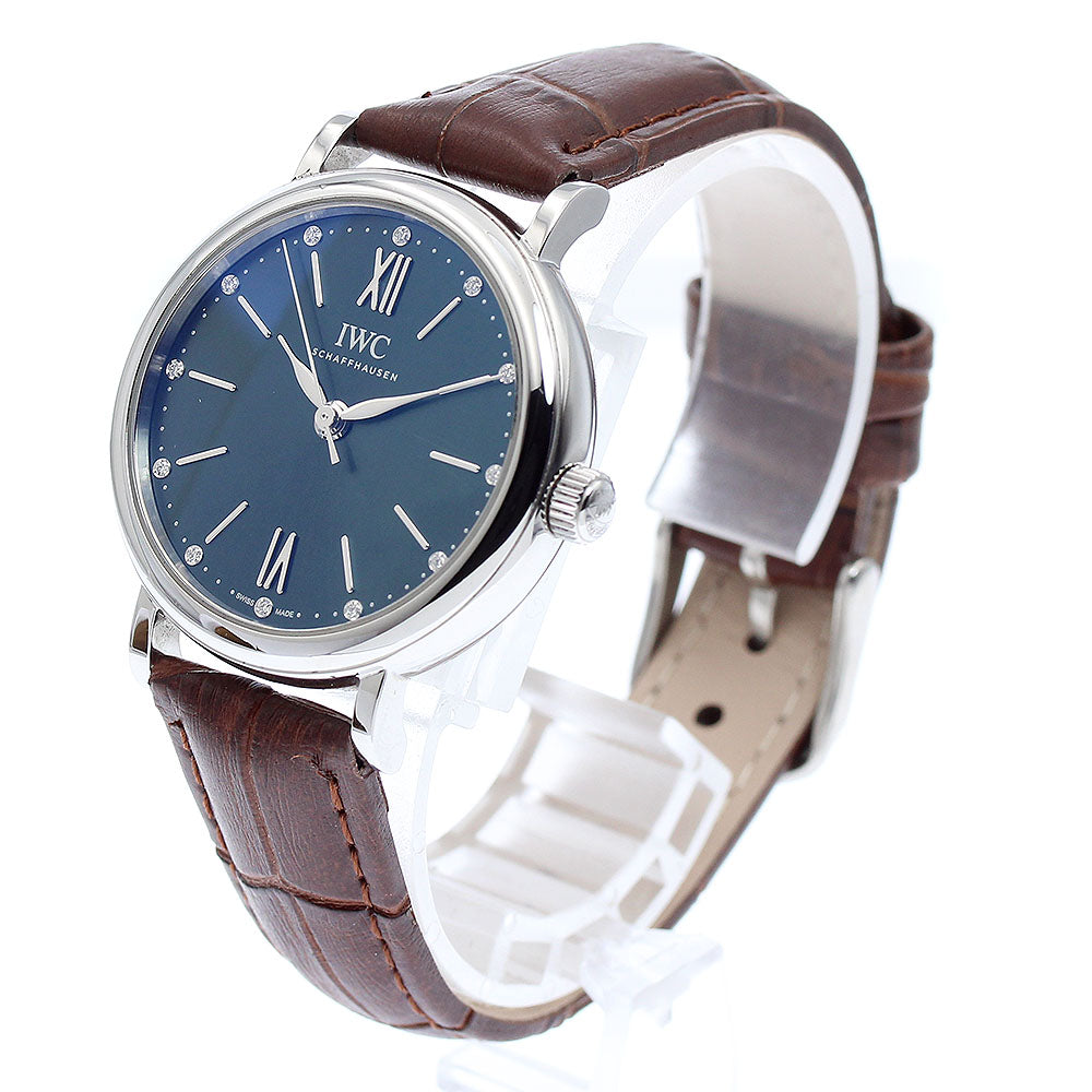 IWC SCHAFFHAUSEN IW357405 Portofino Automatic 34 12P Diamond Automatic Women's Watch Excellent Condition with Warranty Card