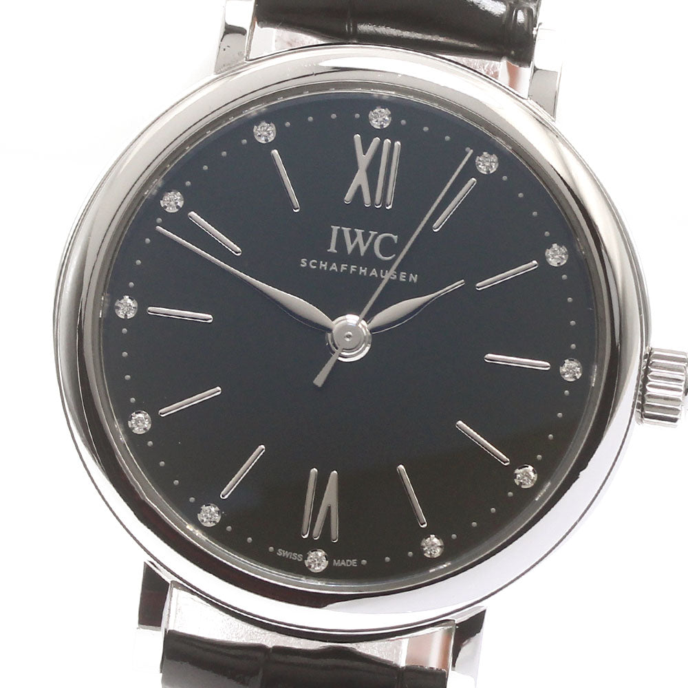 IWC SCHAFFHAUSEN IW357405 Portofino Automatic 34 12P Diamond Automatic Women's Watch with Warranty Card