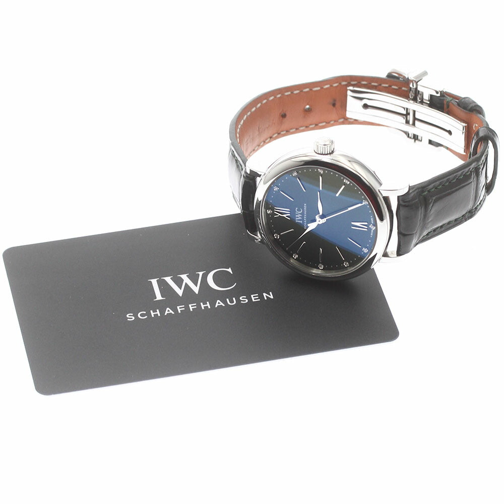 IWC SCHAFFHAUSEN IW357405 Portofino Automatic 34 12P Diamond Automatic Women's Watch with Warranty Card