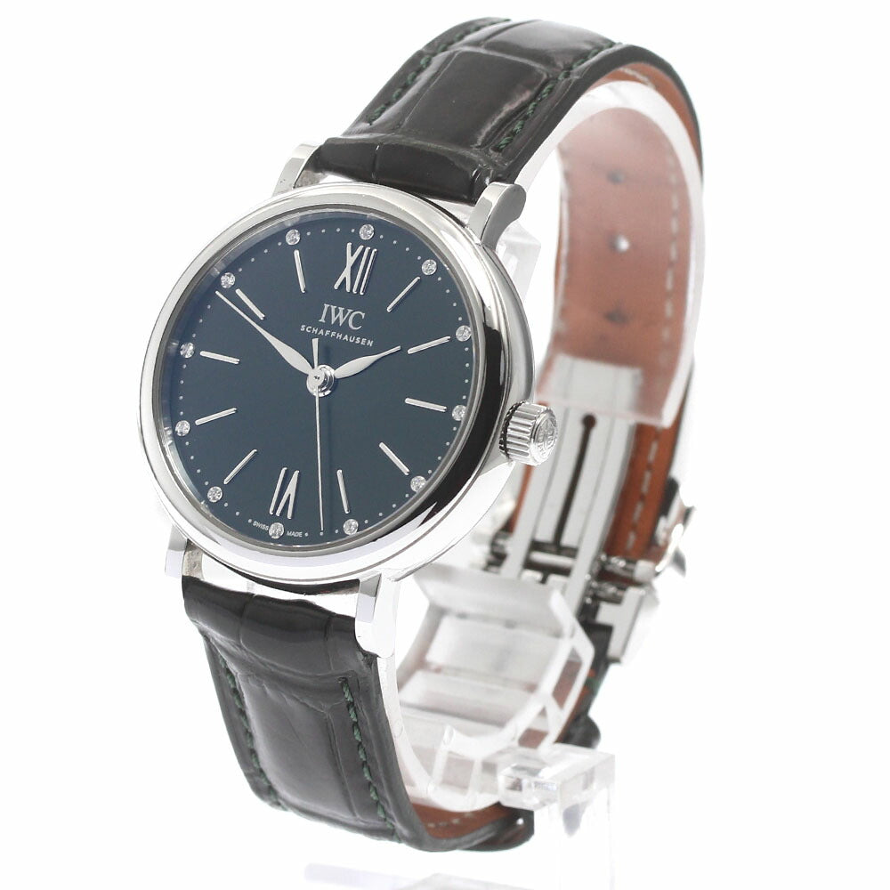 IWC SCHAFFHAUSEN IW357405 Portofino Automatic 34 12P Diamond Automatic Women's Watch with Warranty Card
