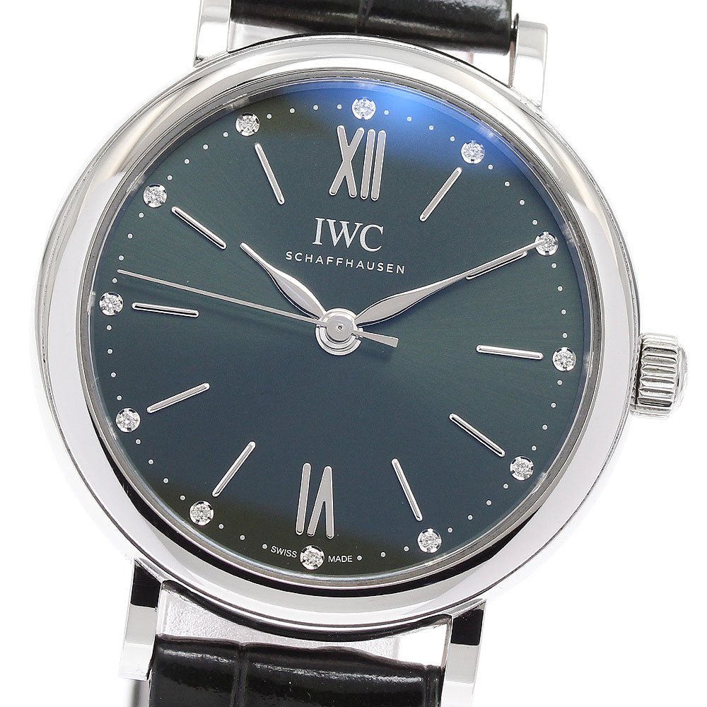 IWC SCHAFFHAUSEN IW357405 Portofino Automatic 34 12P Diamond Automatic Women's Watch with Warranty Card