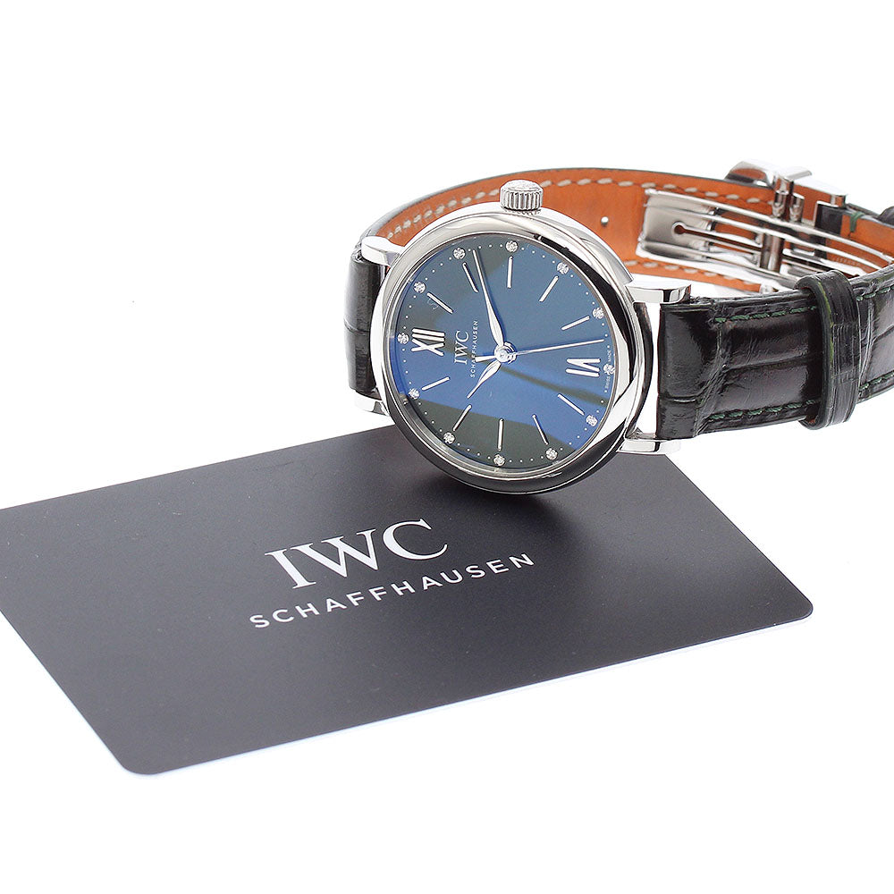 IWC SCHAFFHAUSEN IW357405 Portofino Automatic 34 12P Diamond Automatic Women's Watch with Warranty Card