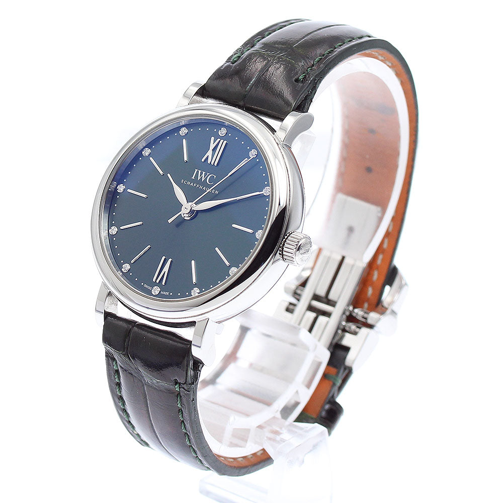 IWC SCHAFFHAUSEN IW357405 Portofino Automatic 34 12P Diamond Automatic Women's Watch with Warranty Card