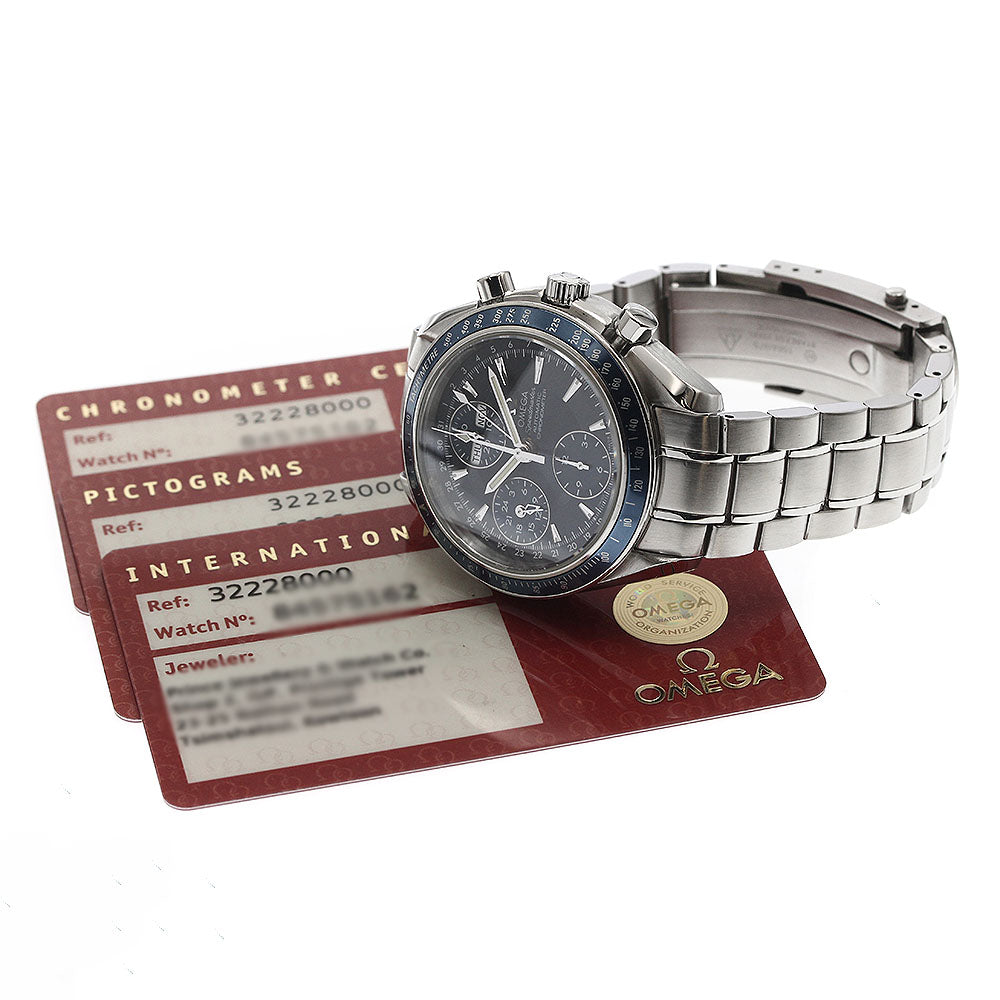 OMEGA 3222.80 Speedmaster Triple Calendar Chronograph Automatic Men's Watch with Warranty Card