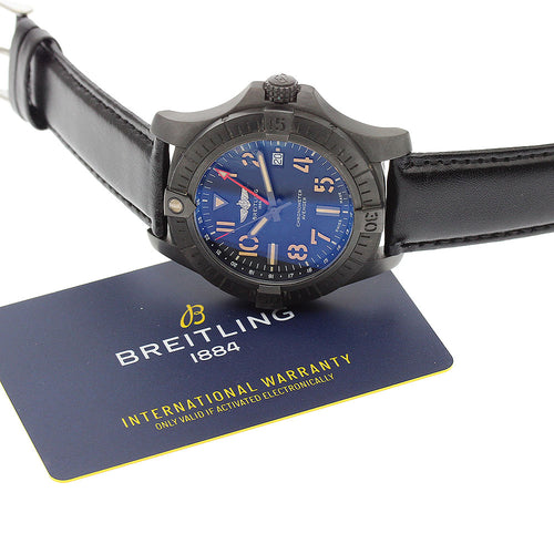 BREITLING V32395 Avenger GMT 45 Night Mission Automatic Men's Watch Excellent Condition with Warranty.