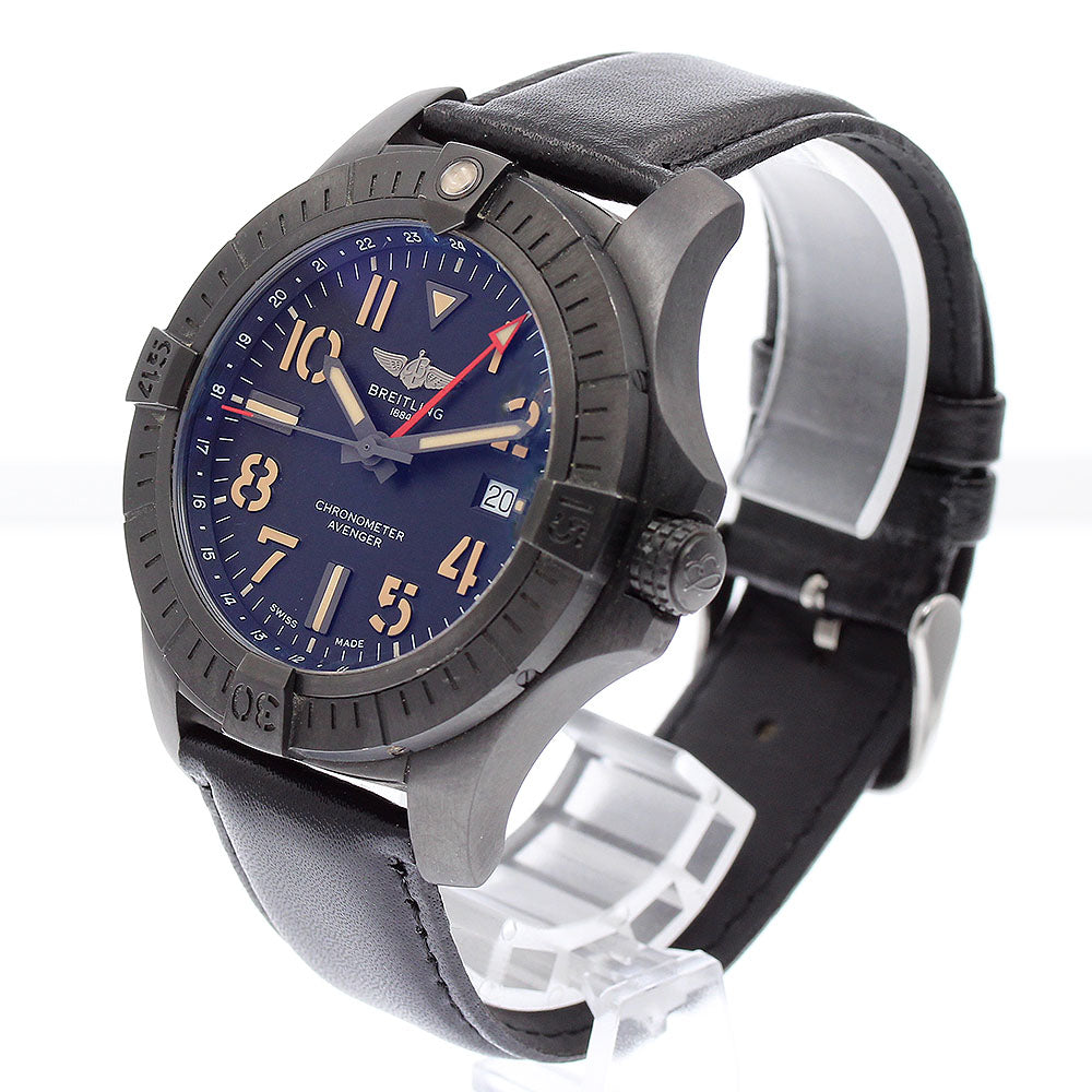BREITLING V32395 Avenger GMT 45 Night Mission Automatic Men's Watch Excellent Condition with Warranty.
