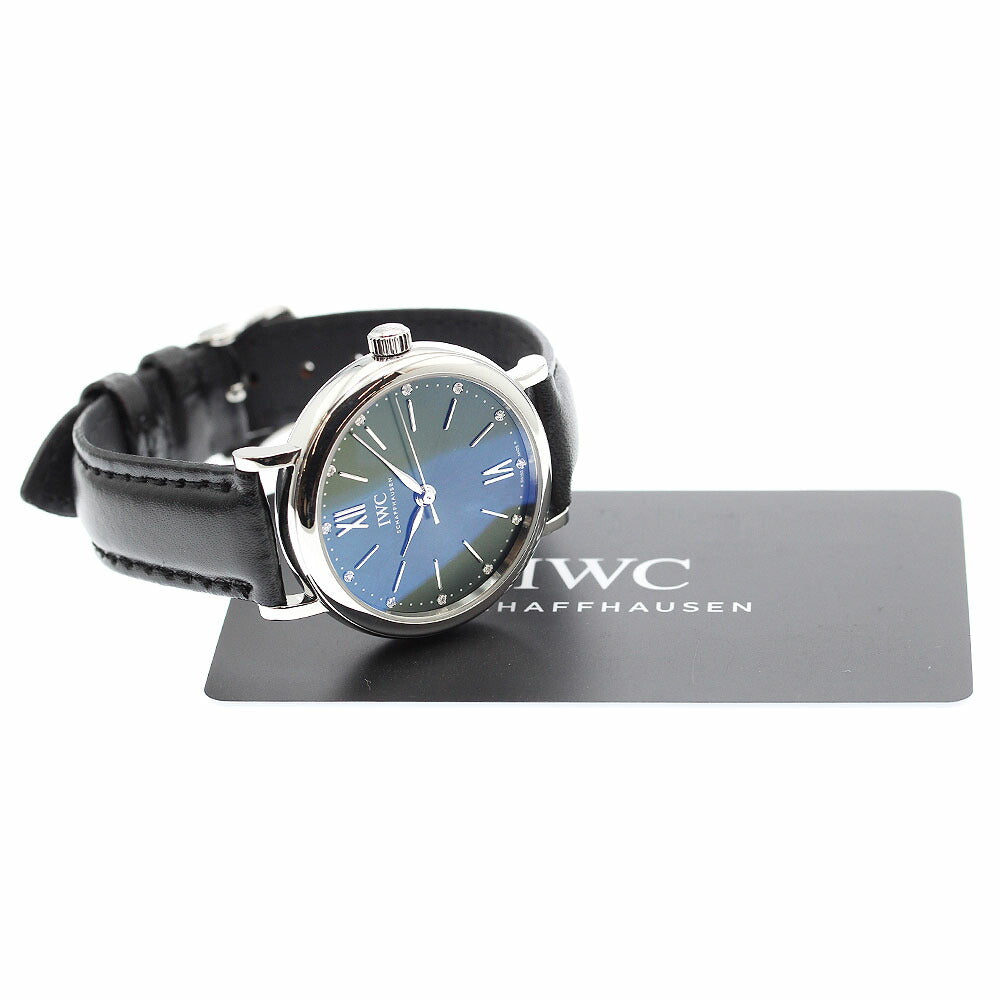 IWC SCHAFFHAUSEN IW357405 Portofino Automatic 34 12P Diamond Automatic Women's Watch with Warranty Card