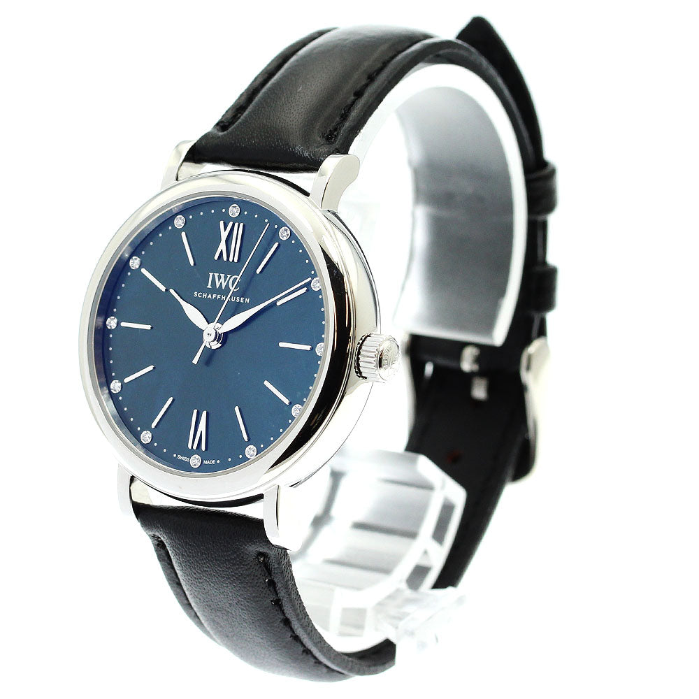 IWC SCHAFFHAUSEN IW357405 Portofino Automatic 34 12P Diamond Automatic Women's Watch with Warranty Card