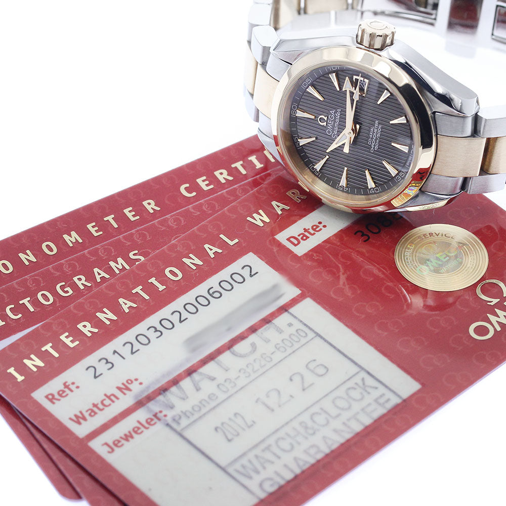 OMEGA 231.20.30.20.06.002 Seamaster Aqua Terra 150M 18K Yellow Gold Bezel Date Automatic Ladies Watch with Warranty