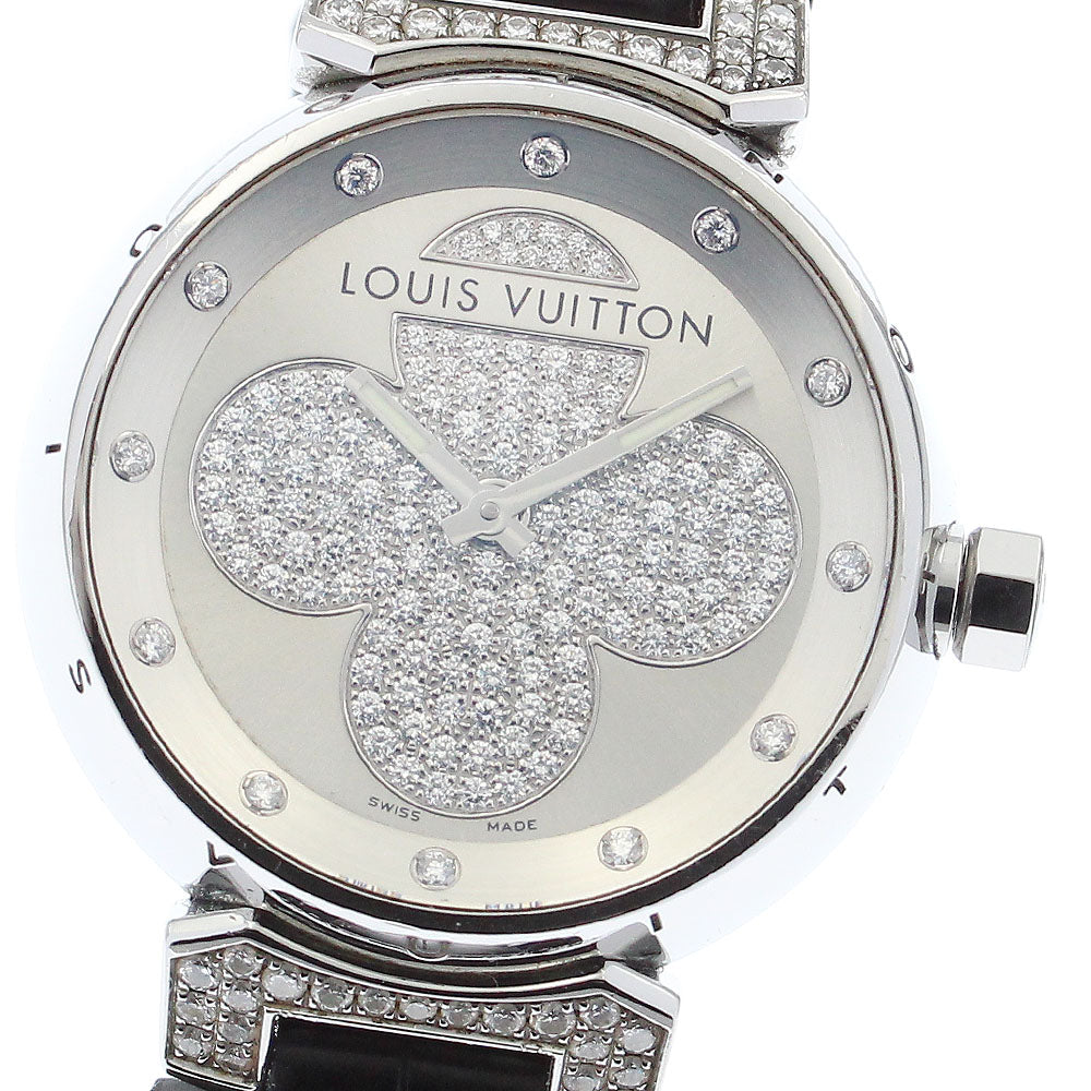 LOUIS VUITTON Q131P Tambour Forever Diamond Quartz Women's Watch with Box