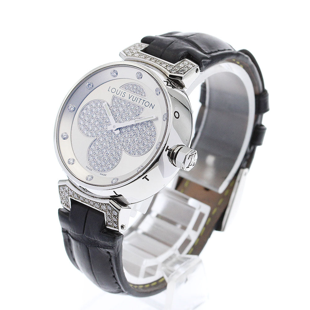 LOUIS VUITTON Q131P Tambour Forever Diamond Quartz Women's Watch with Box
