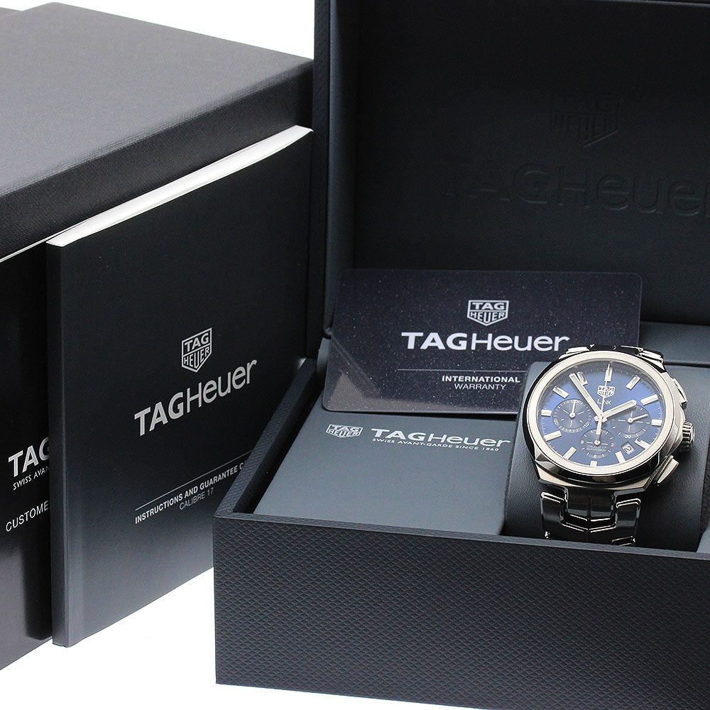 TAG Heuer CBC2112 Link Caliber 17 Chronograph Automatic Men's Watch Excellent Condition with Box and Warranty Card