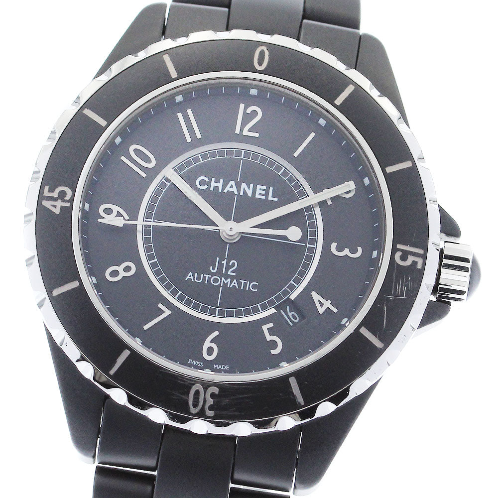 CHANEL H3131 J12 Matte Black Ceramic 42mm Automatic Men's Watch with Warranty Card