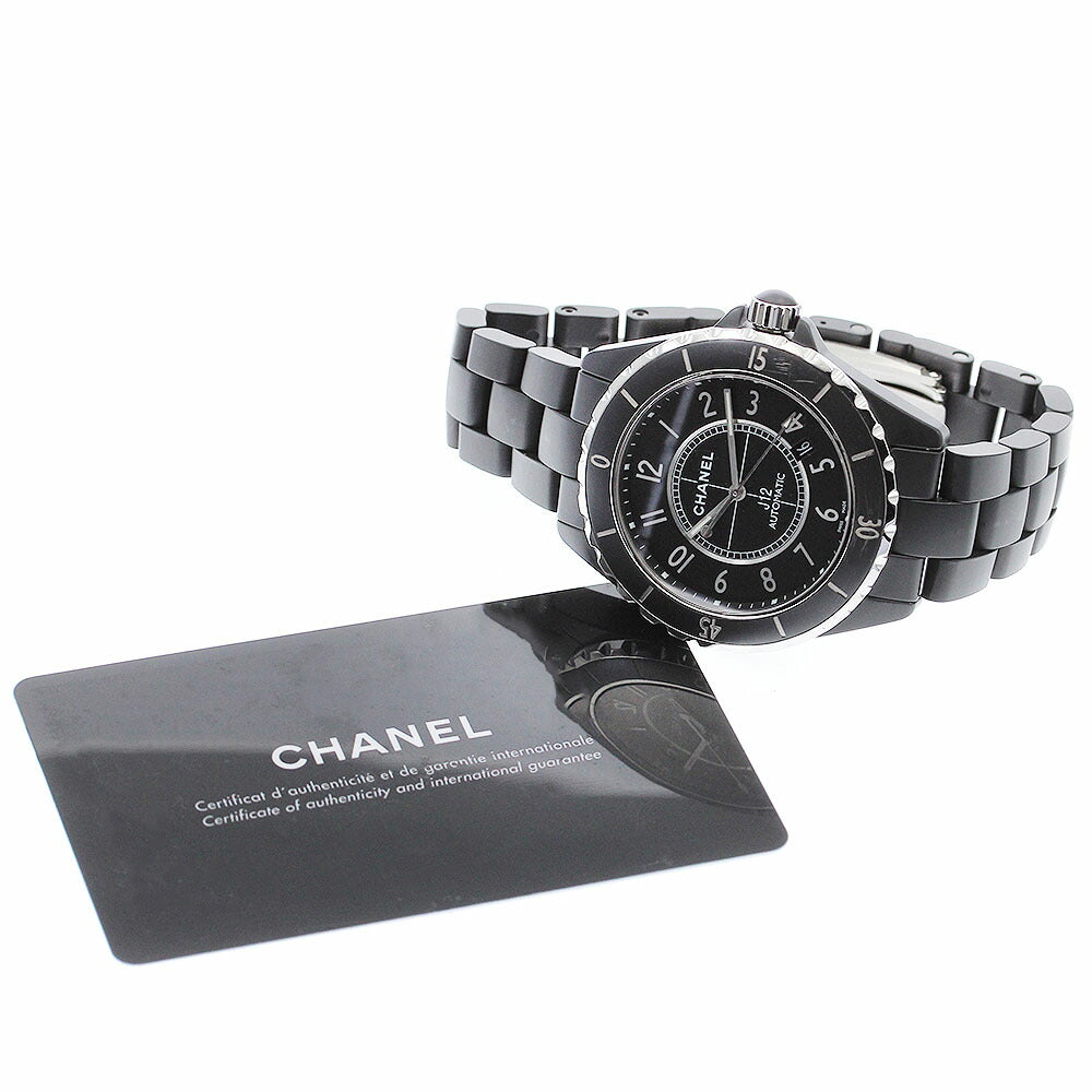 CHANEL H3131 J12 Matte Black Ceramic 42mm Automatic Men's Watch with Warranty Card