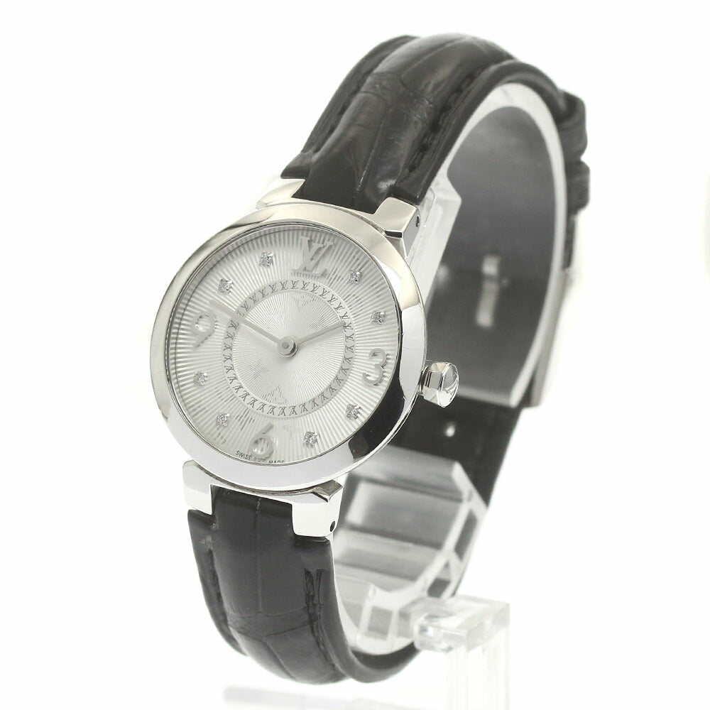 LOUIS VUITTON Q12MG Tambour Slim 8-Diamond Quartz Women's Watch